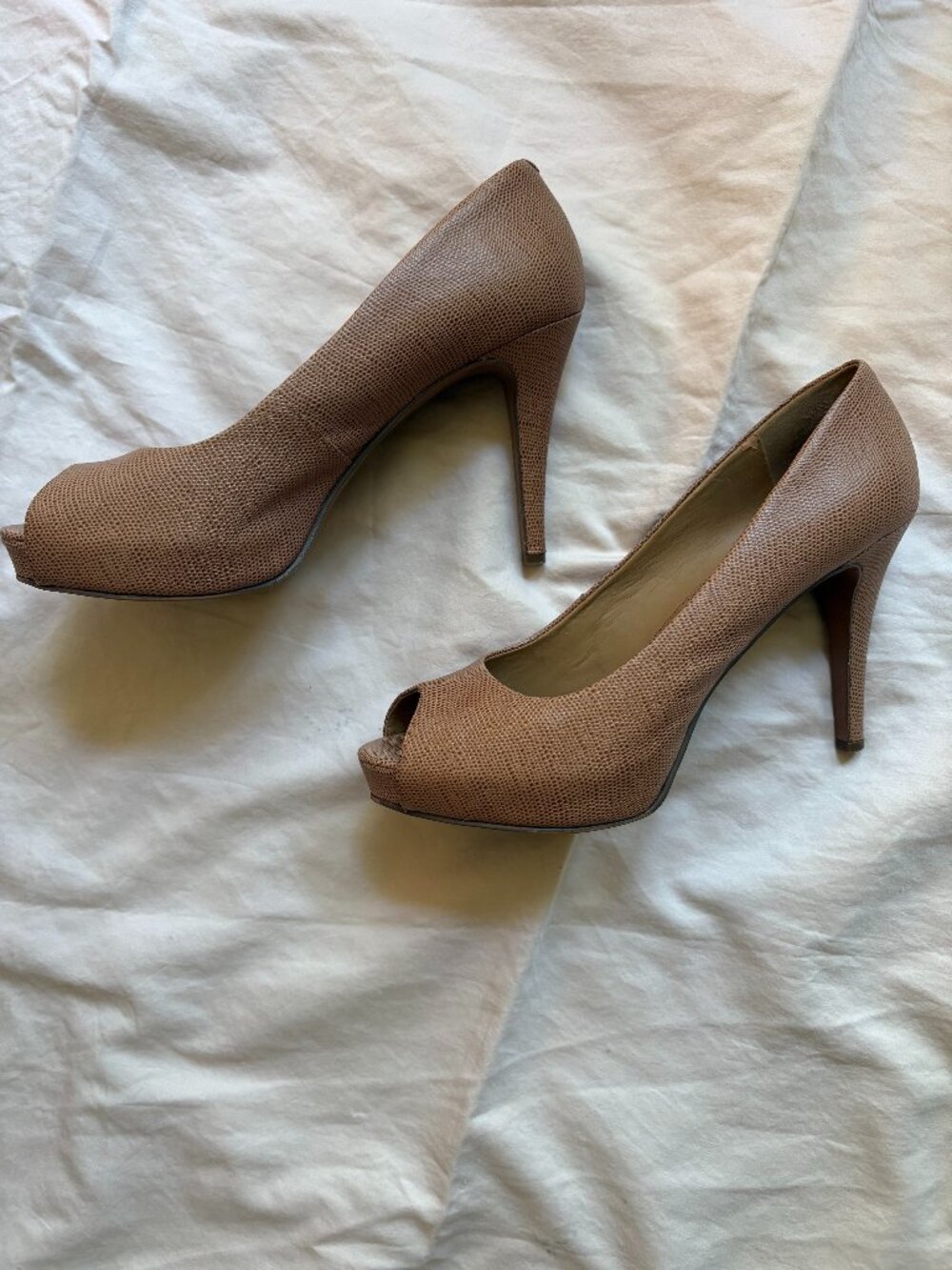 Nine West Faux Snake Skin Platform Heels